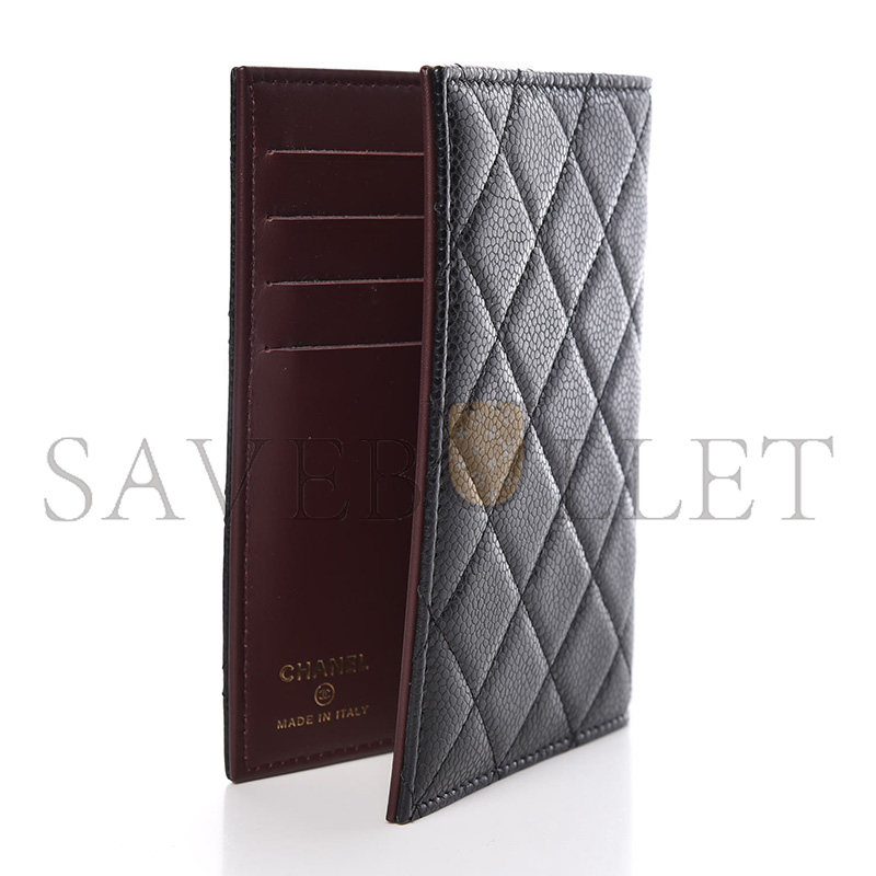 Ch*el caviar quilted passport holder black (15*10*2cm)
